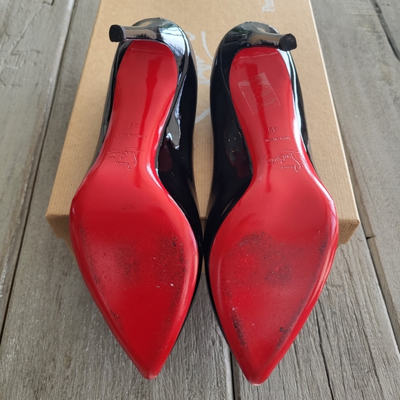 CHRISTIAN LOUBOUTIN Pigalle BLACK patent Size 39 EU - Picture 6 of 9